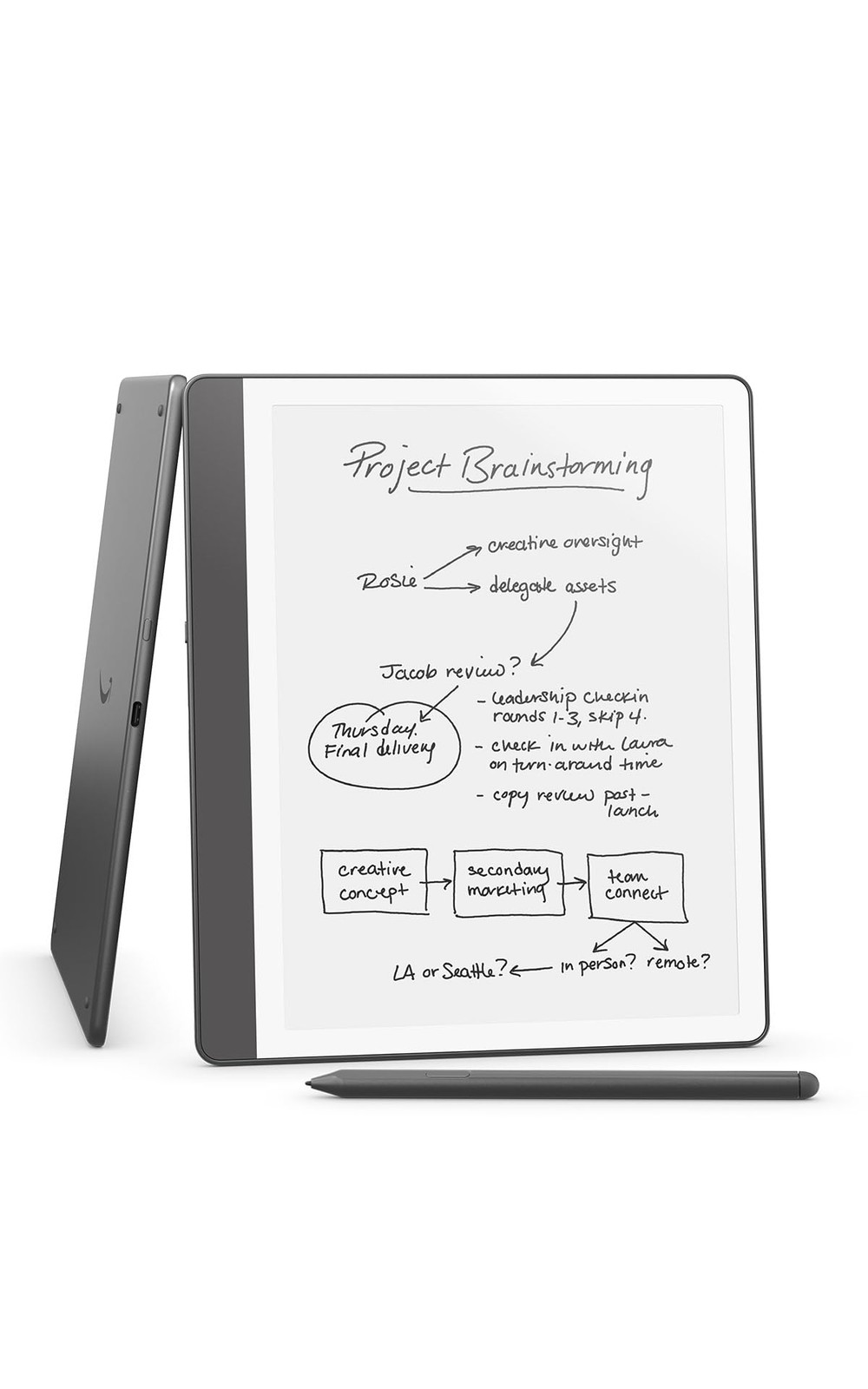 Amazon Kindle Scribe (2024) C4A6T4 w/ Premium Pen - 32GB - Tungsten
