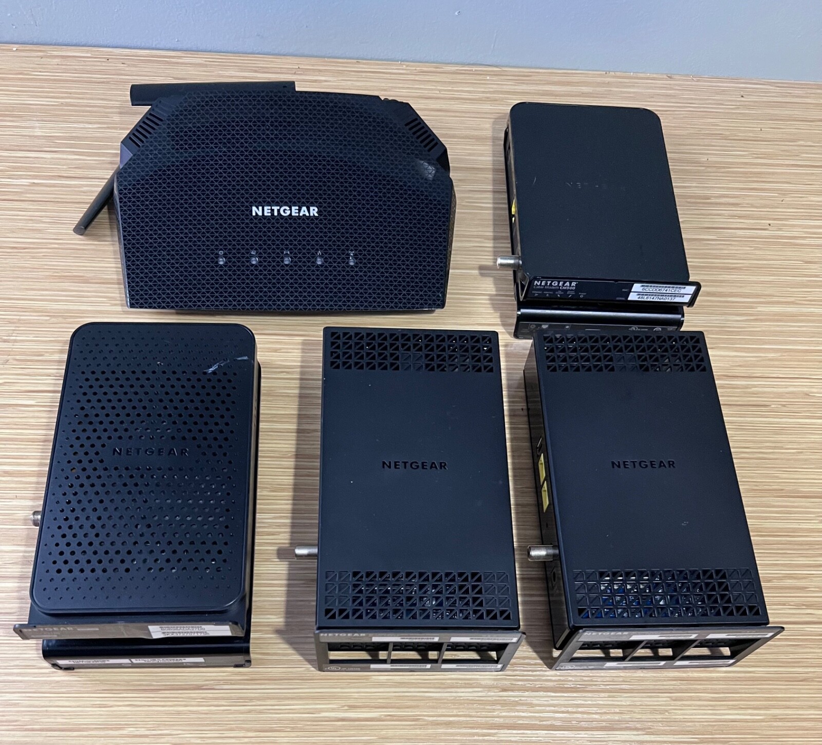 As-is Lot of Damaged/Untested Netgear Routers R6700AX CM500 C3700 C6230