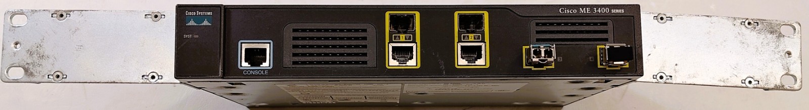 Cisco ME3400G-2CS-A 2 Port Gigabit Ethernet 2x SFP Switch w/Power AC & Rack Ears