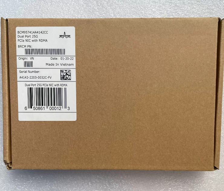Broadcom BCM957414A4142CC Dual 25GbE SFP28 PCIe3.0 x8 Server Network NIC