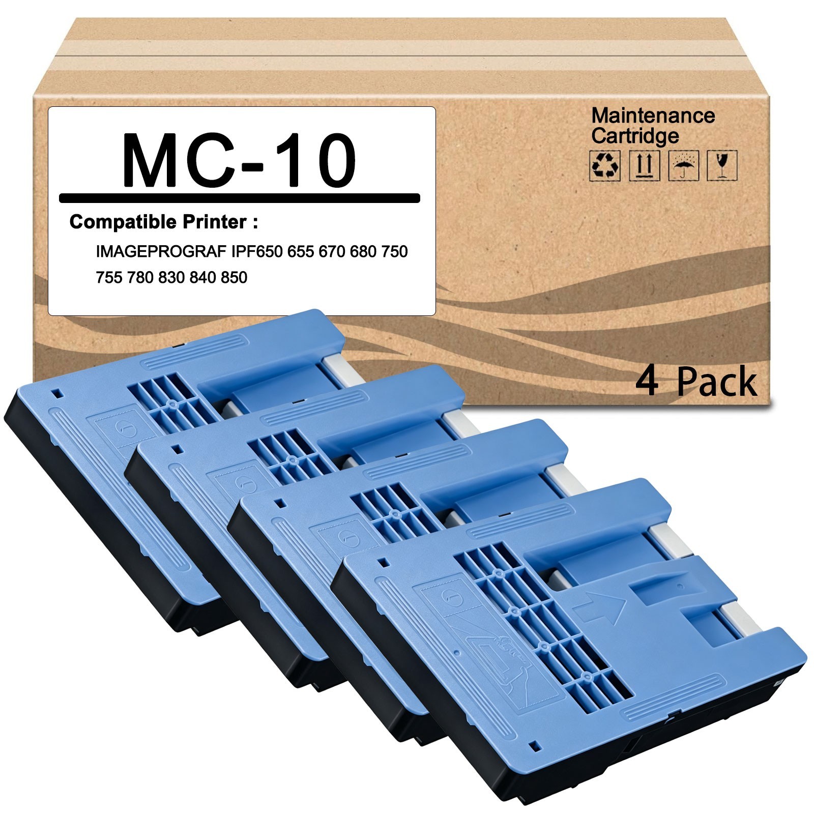 4 Pack  MC-10 MC10 Maintenance Cartridge Compatible for ImagePROGRAF IPF650