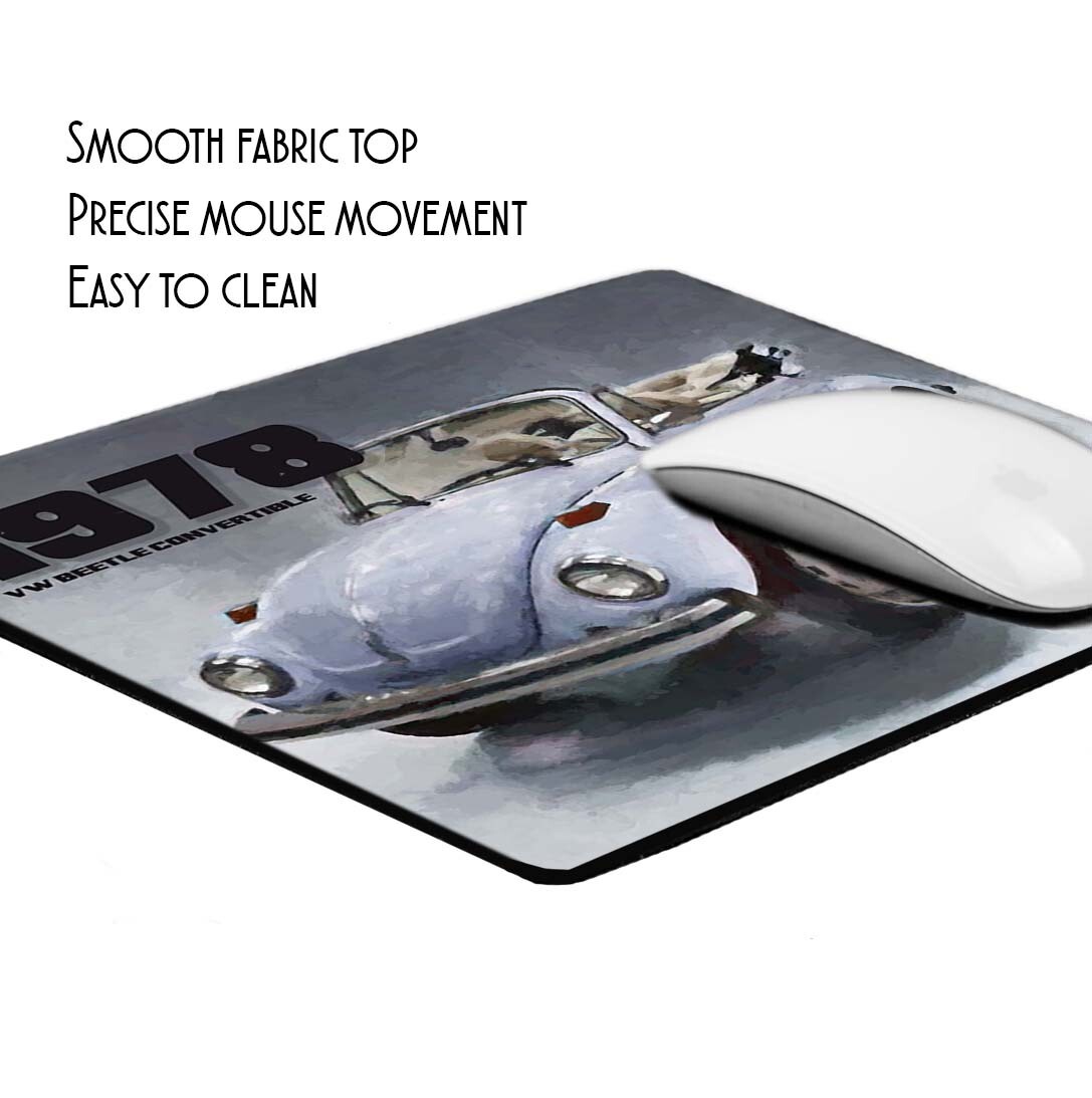 1978 V W Convertible Classic Beetle Car Design Mouse Pad