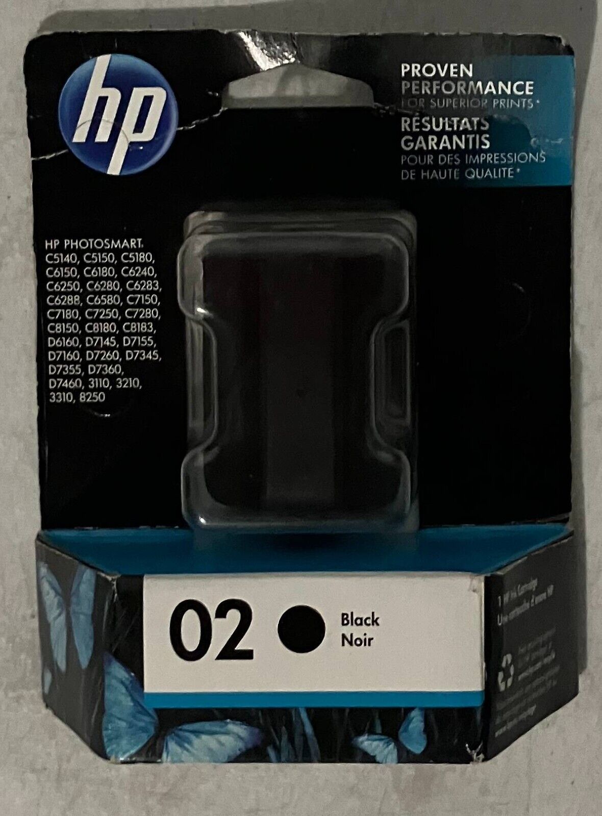 Genuine HP Invent Ink Cartridge 02 Black C8721W New for HP Photosmart Printer