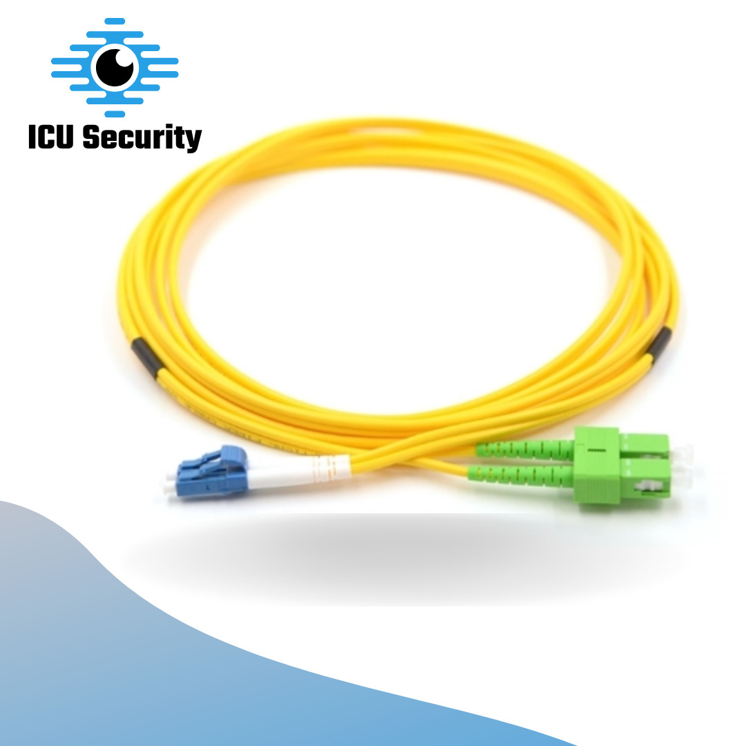 LOT OF 2 - 15M LC/UPC to SC/APC Duplex Fiber Optic Patch Cable - 9/125µm SM