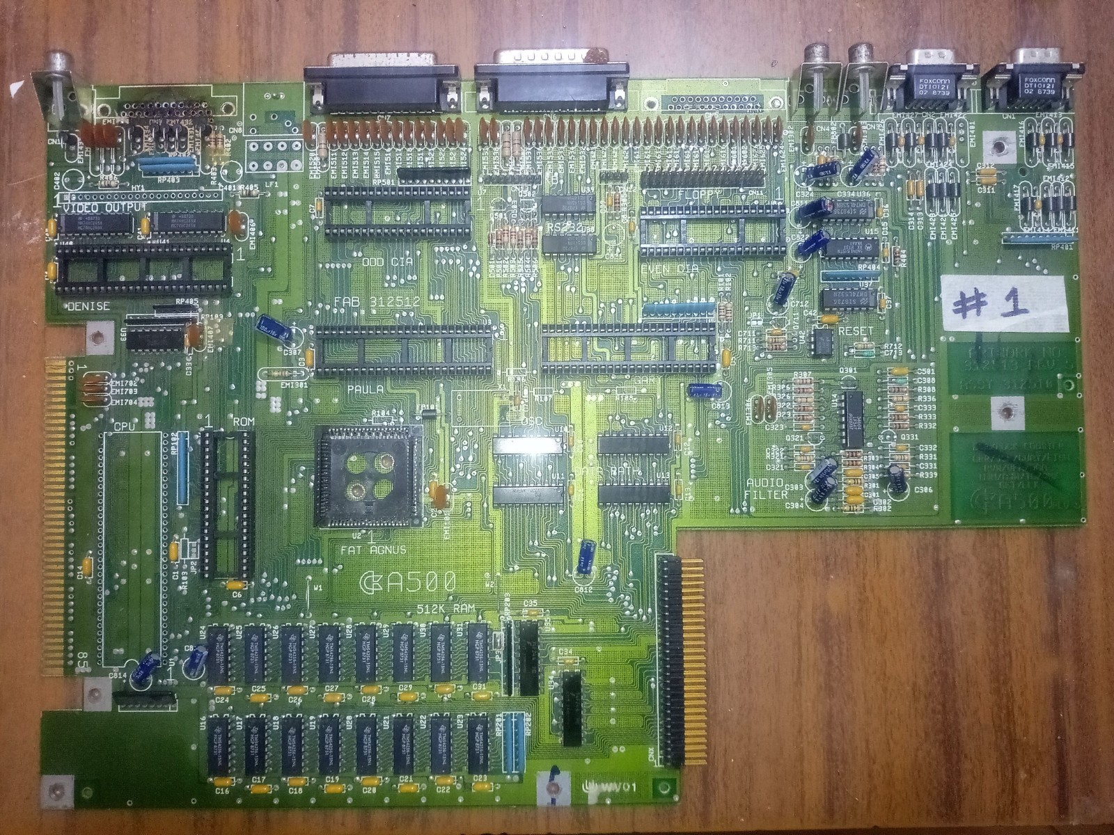 CCOMMODORE AMIGA 500 A500 MOTHERBOARD REV. 3 5 6 PARTIALLY UNPOPULATED