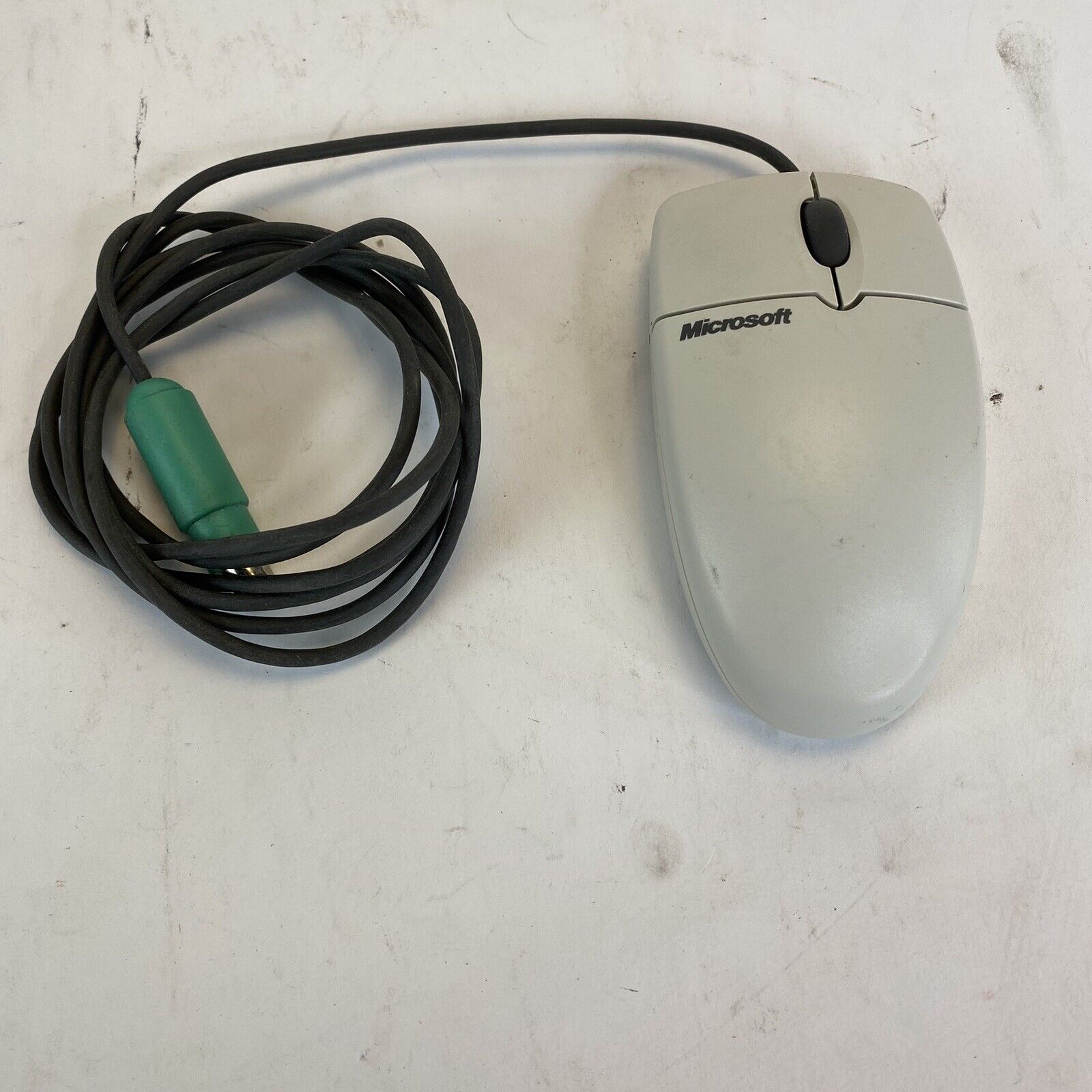 Vintage Microsoft Wheel Mouse 3.0 PS/2 X05-95266 83351-576 Mechanical Ball