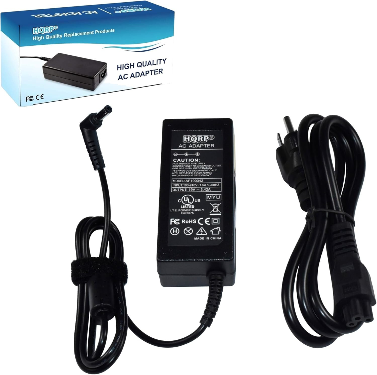 HQRP AC Adapter for Intel NUC Board D33217CK, D33217GKE, D53427RK, D53427RKE