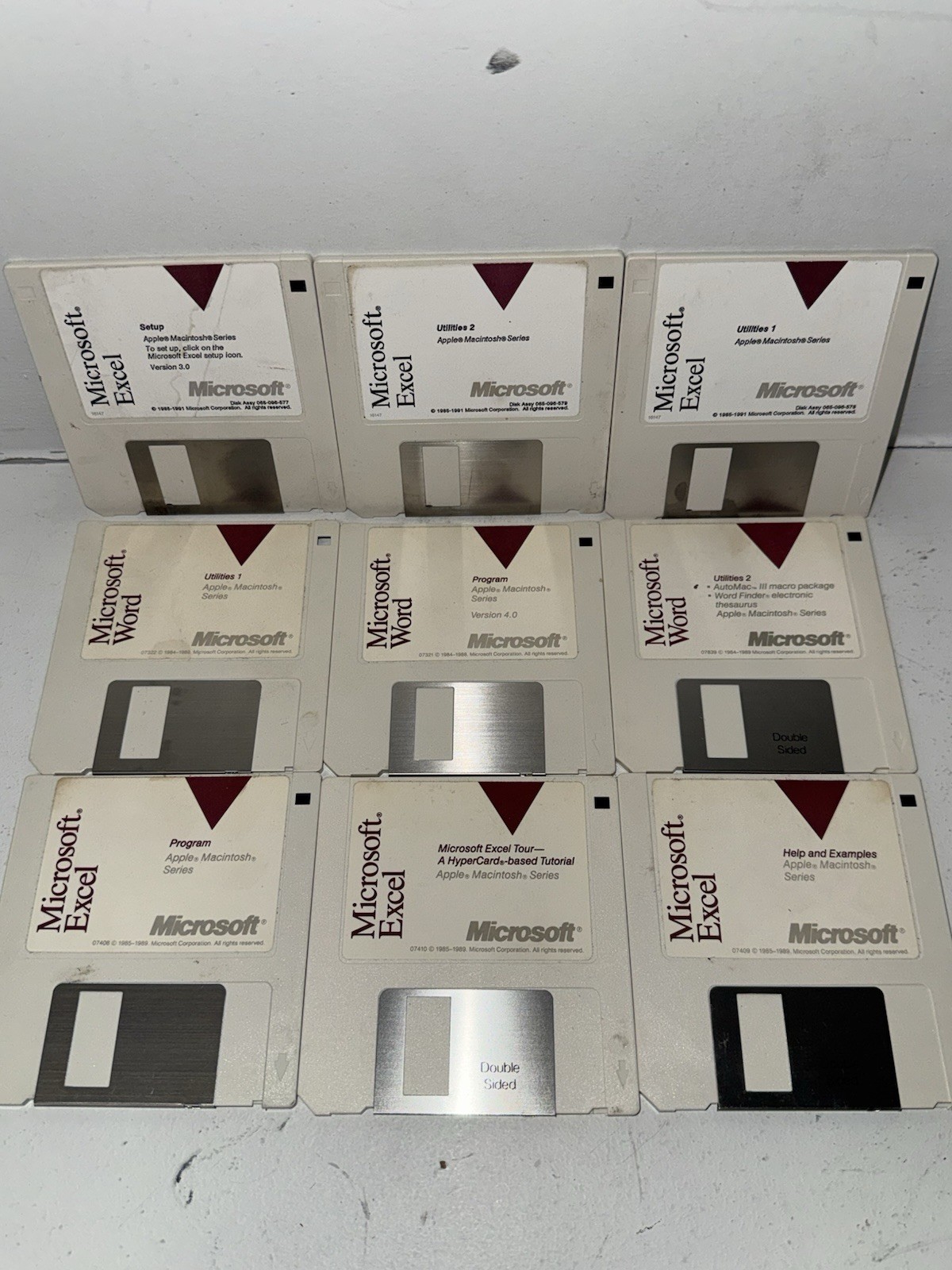 Microsoft Excel 3.0 Word 4.0 Apple Macintosh 3.5 Floppy Disk Lot Vintage 1991