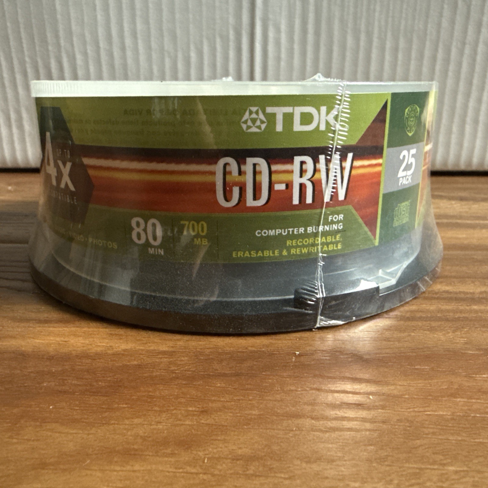 TDK 25 Pack High-Speed CD-RW 700MB 80Min Rewritable Data Discs CDs (SEALED)