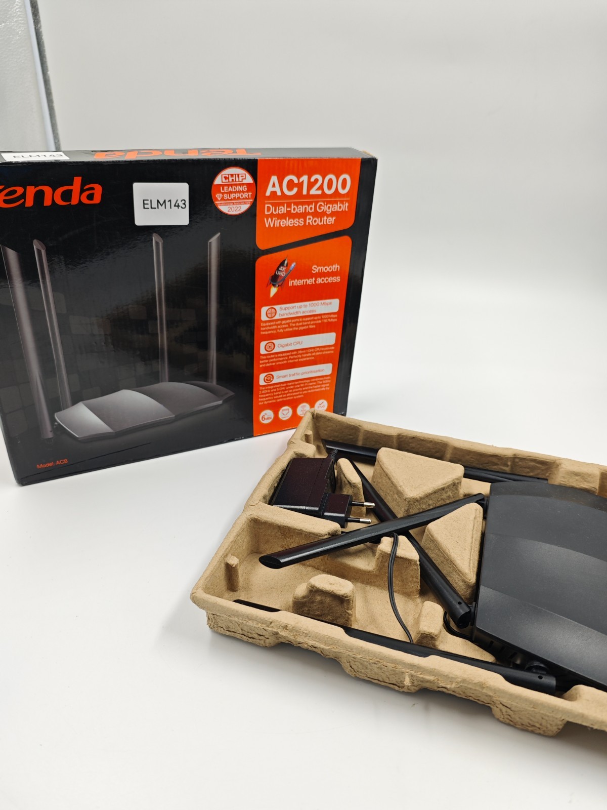 Tenda AC1200 Dual Band Gigabit Wireless Router AC8 WiFi Router/Extender Black