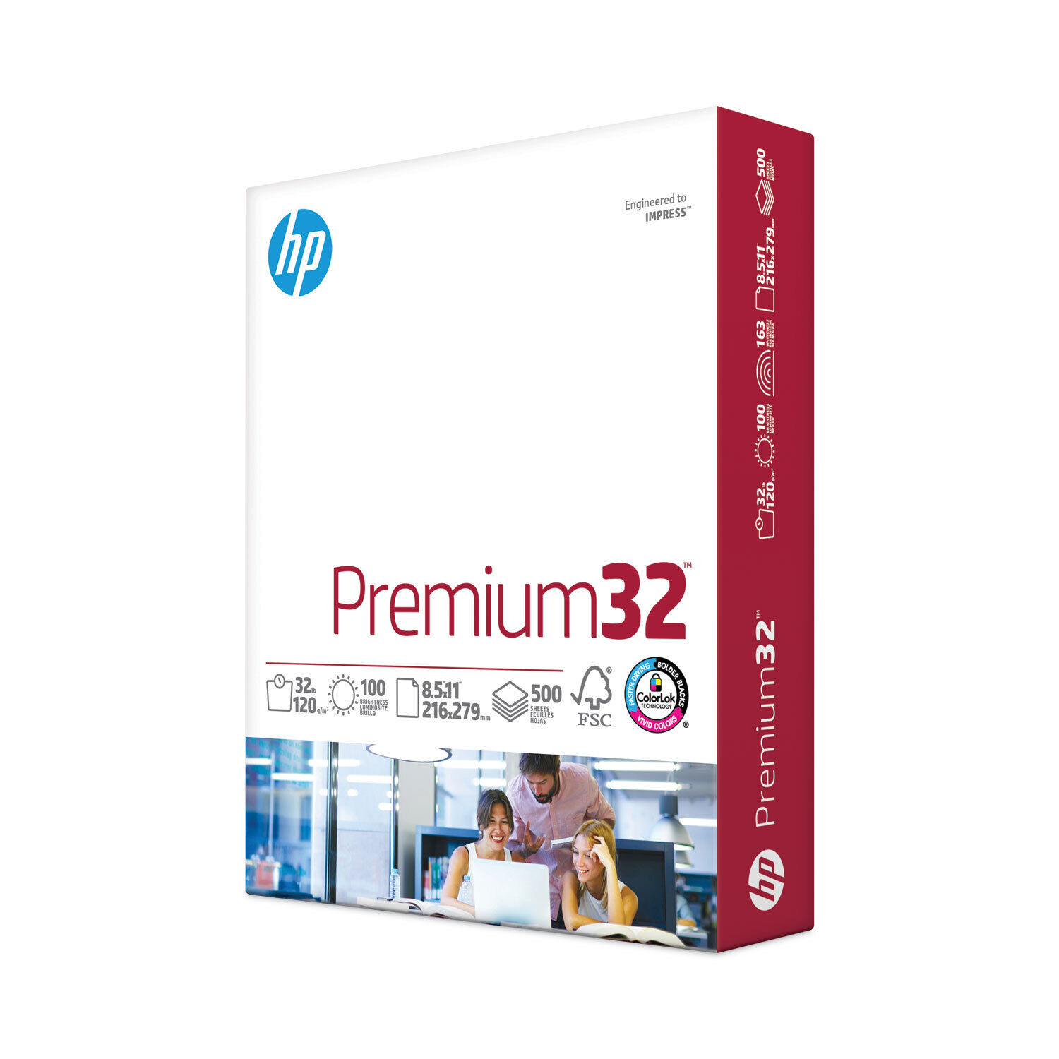 HP Premium Choice LaserJet Paper 32lb 100 Bright 8.5 x 11 500/Ream 113100