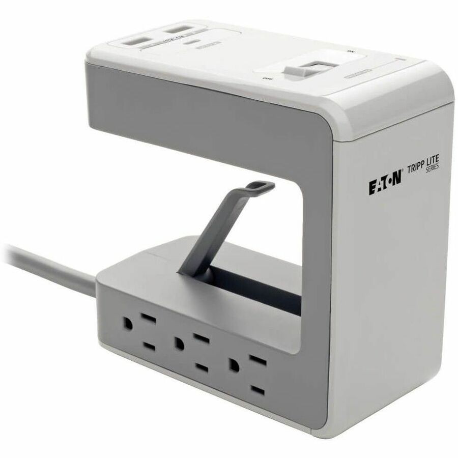 Tripp Lite 8ft Surge Protector Desk Clamp 6-Outlet 2 USB-A 1 USB-C TLP648USBC