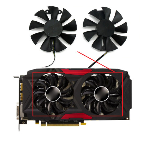 Pair Fans Cooling Fan For PowerColor RX 480 470 580 GA91S2U 85mm