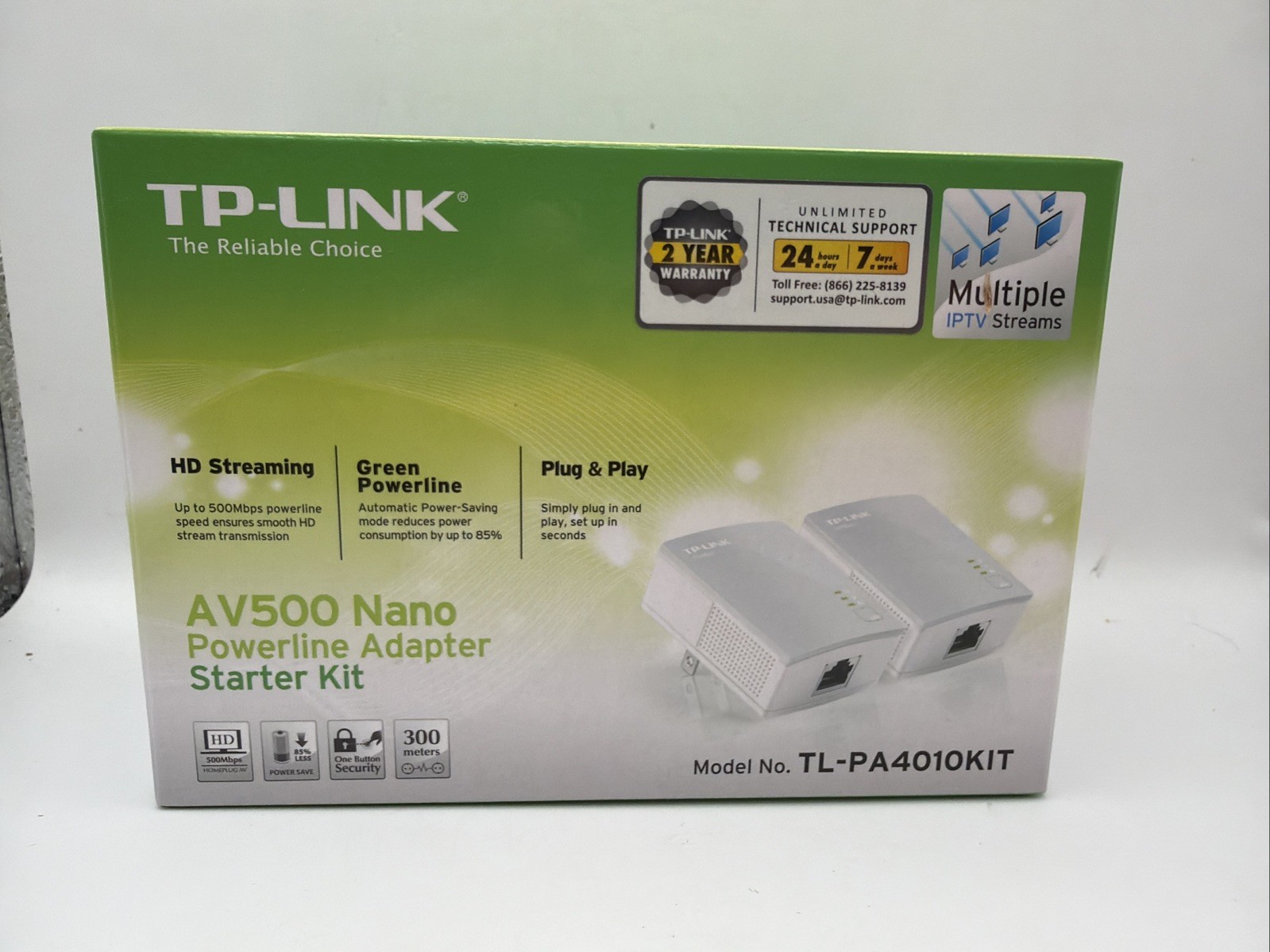 New TP-Link AV500 Nano Powerline Adapter Starter Kit TL-PA4010KIT
