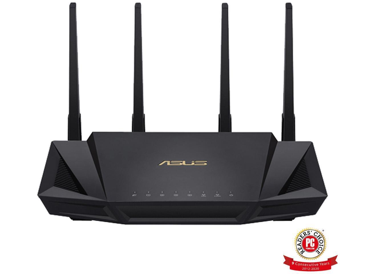 ASUS RT-AX3000 Dual Band WiFi Router, WiFi 6, 802.11ax, Lifetime Internet