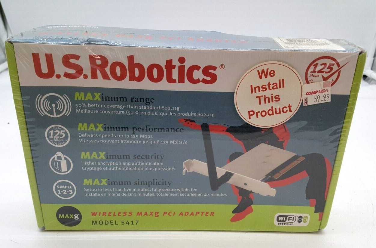 NIB U.S. Robotics USR5417 Wireless Maxg PCI Adapter Model 5417