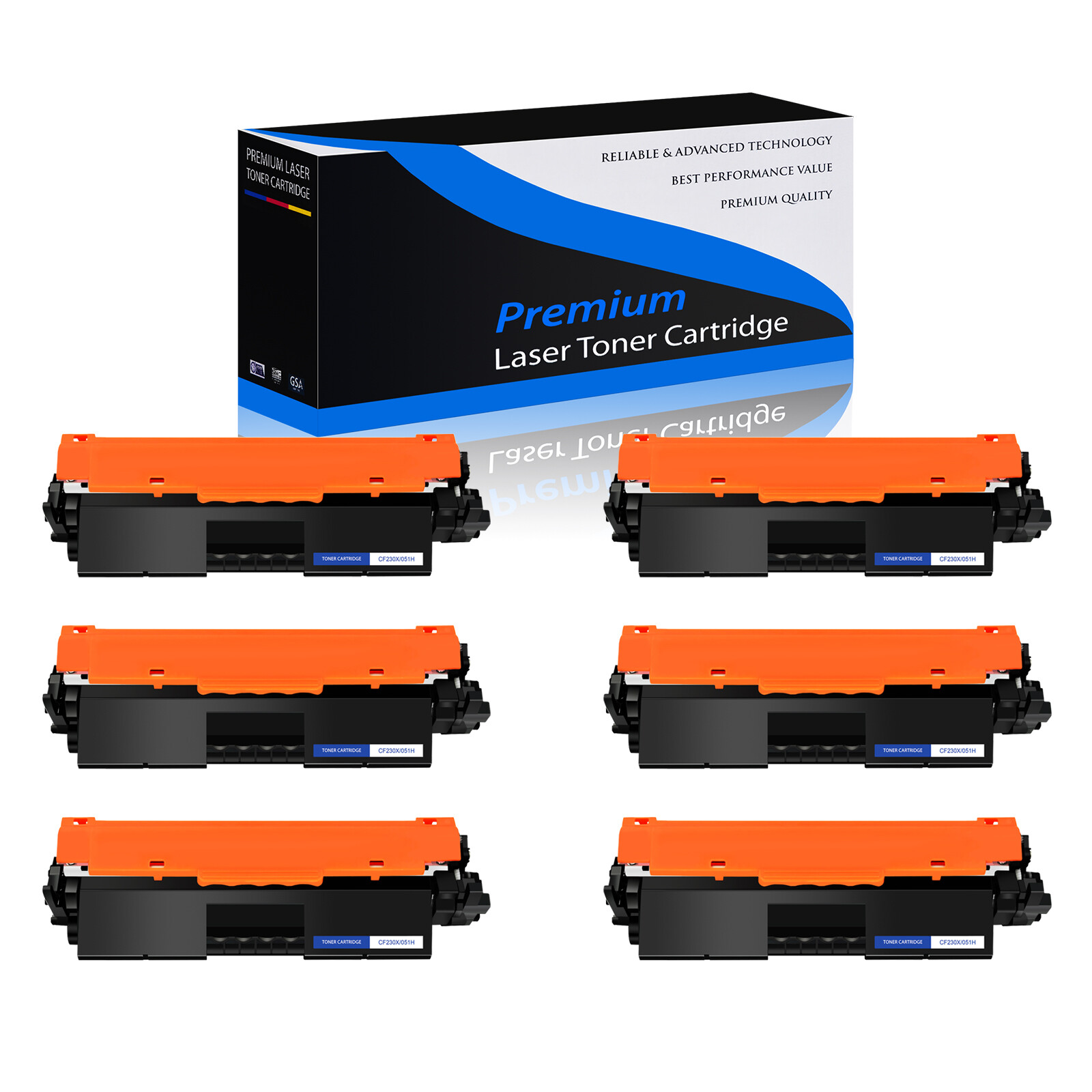 6PK CRG051H Black Toner Cartridge Compatible For Canon 051H imageCLASS LBP162dw