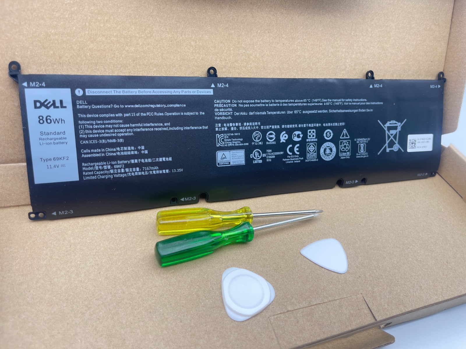 Genuine 69KF2 Battery For Dell Precision 5550 5560 Series XPS 15 9500 9510 70N2F