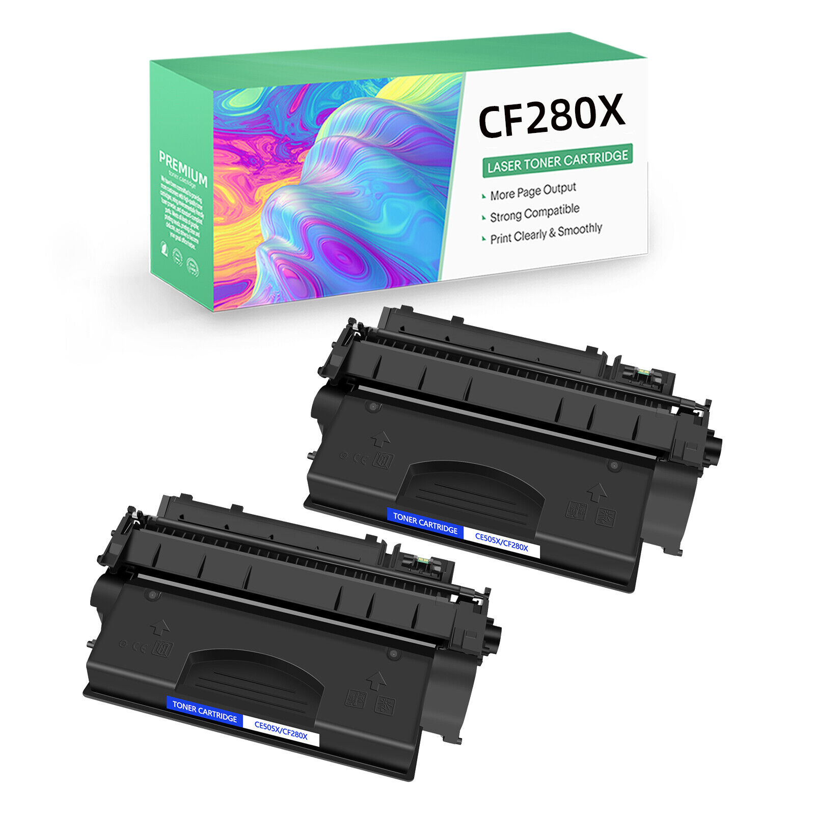 2PK CF280X High Yield Toner Cartridge For HP 80X LaserJet Pro 400 M425dn M401n 