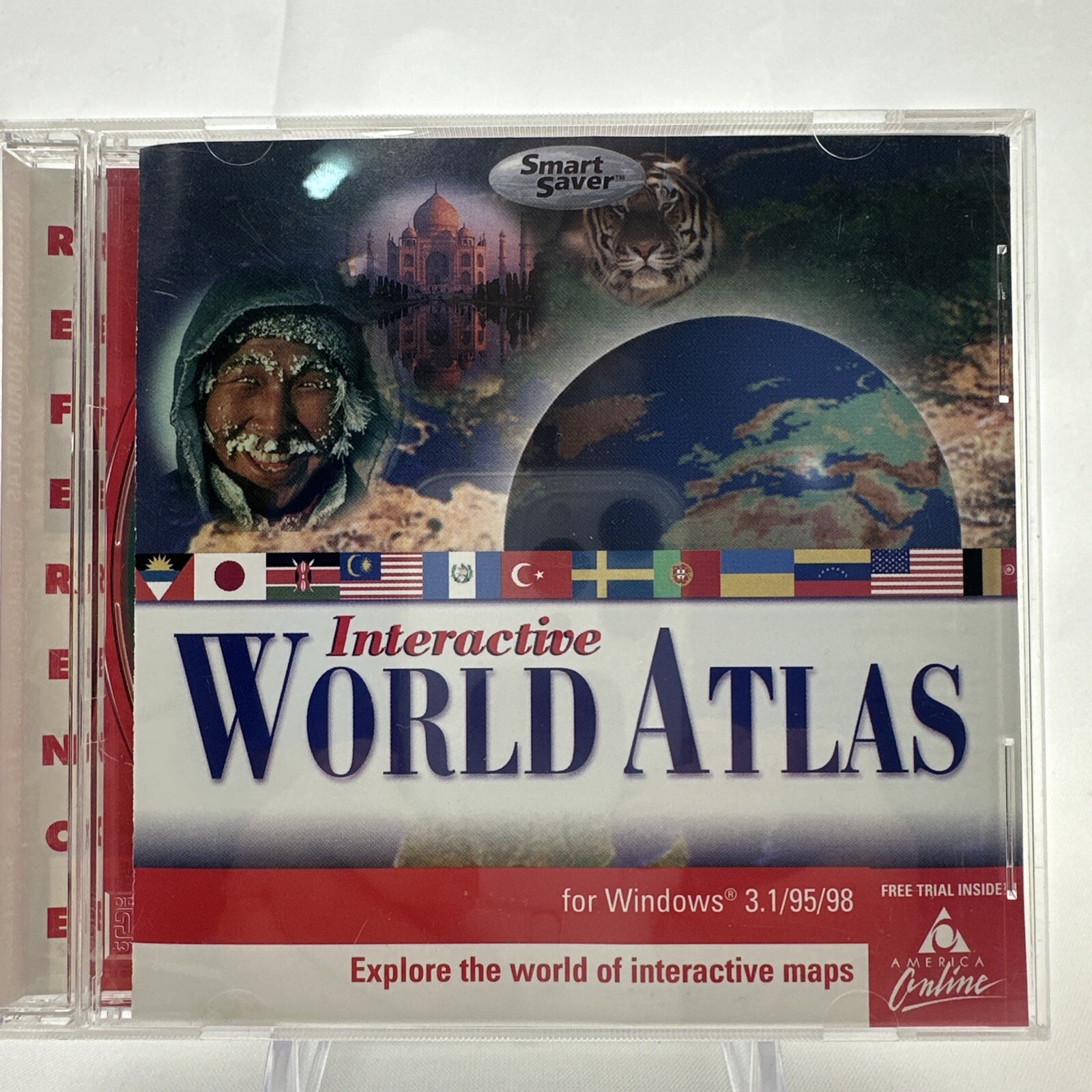 Interactive World Atlas PC CD 1999 Windows 3.1/95/98 TLC Educational Software VG