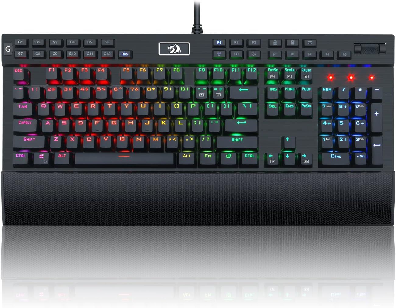 Redragon K550 Wired Mechanical RGB Gaming Keyboard, 104 Keys + 12 Macro G Keys