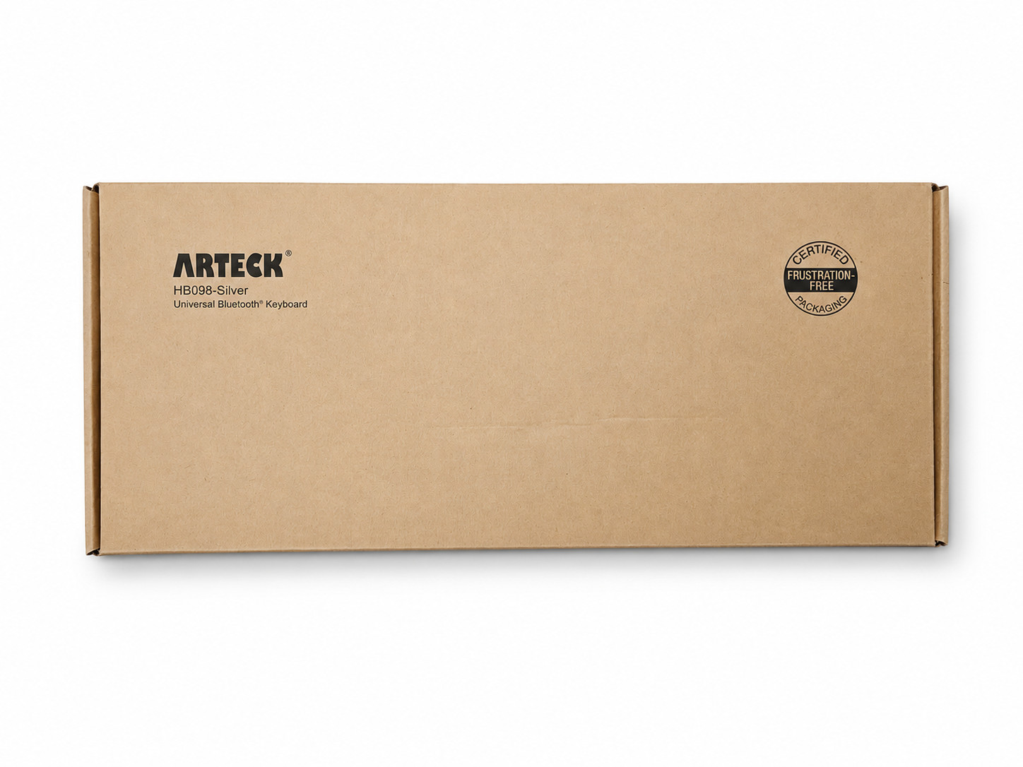 Arteck HB098 Bluetooth Wireless Keyboard Silver Rechargeable Universal w/ Box