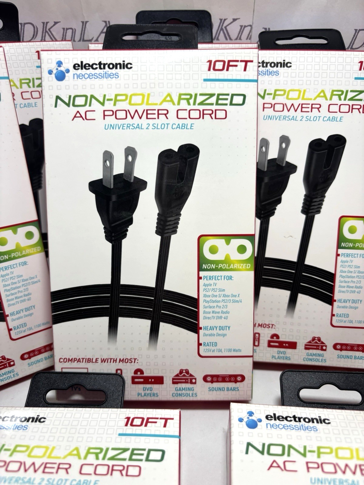 10ft Non-Polarized AC Power Cord Universal 2 Slot Cable - PS2, XBox One