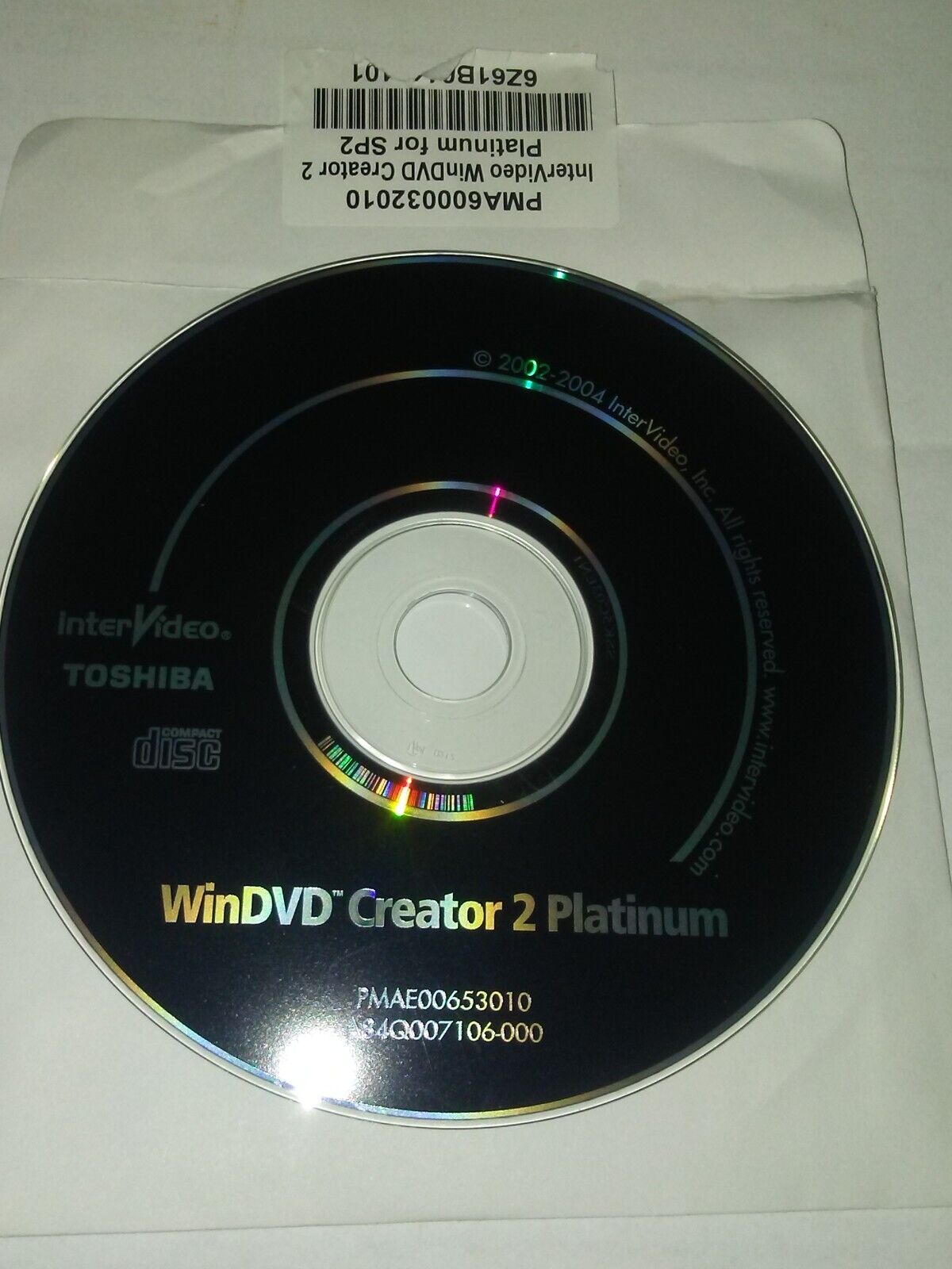 WinDVD Creator 2 Platinum By InterVideo Circa 2004 Toshiba