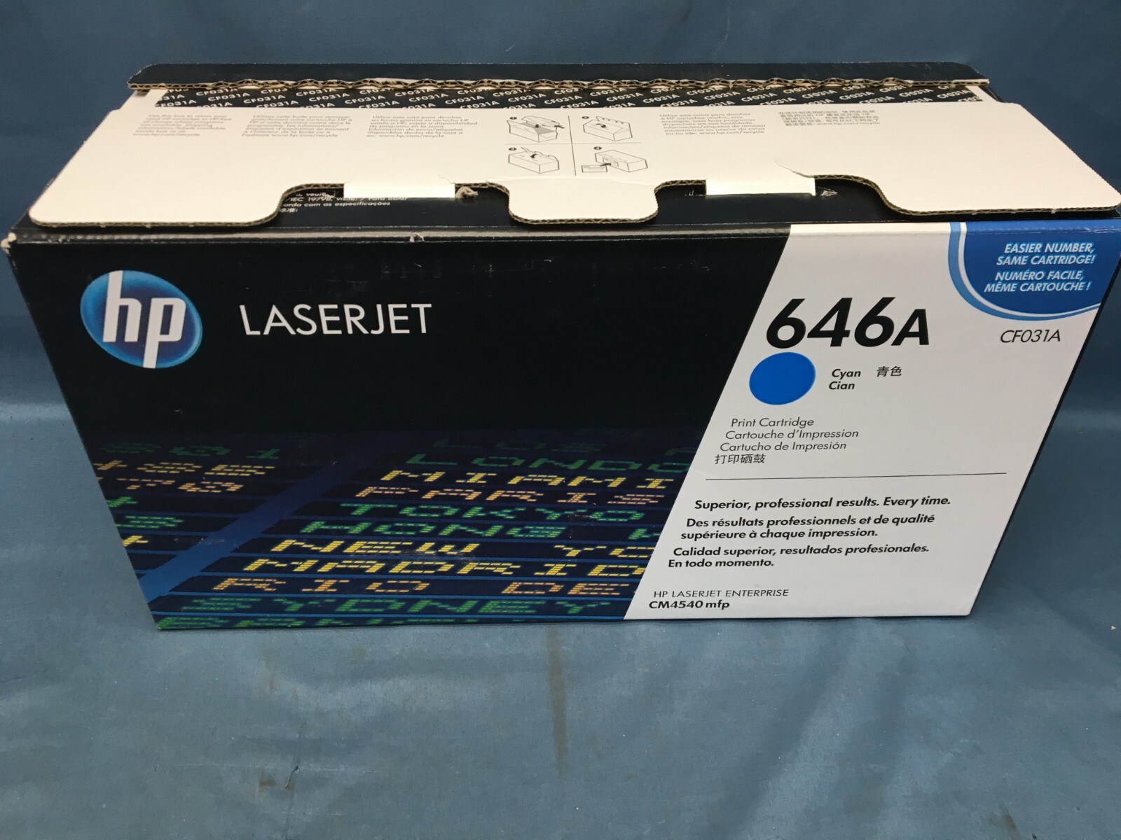 Genuine HP 646A CF031A Blue Print Cartridge Open Box Sealed Inside