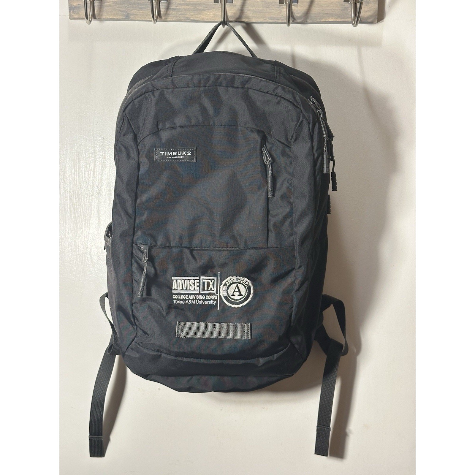 Timbuk2 San Francisco Laptop Backpack Black Has Advise TX A&M Logo On It