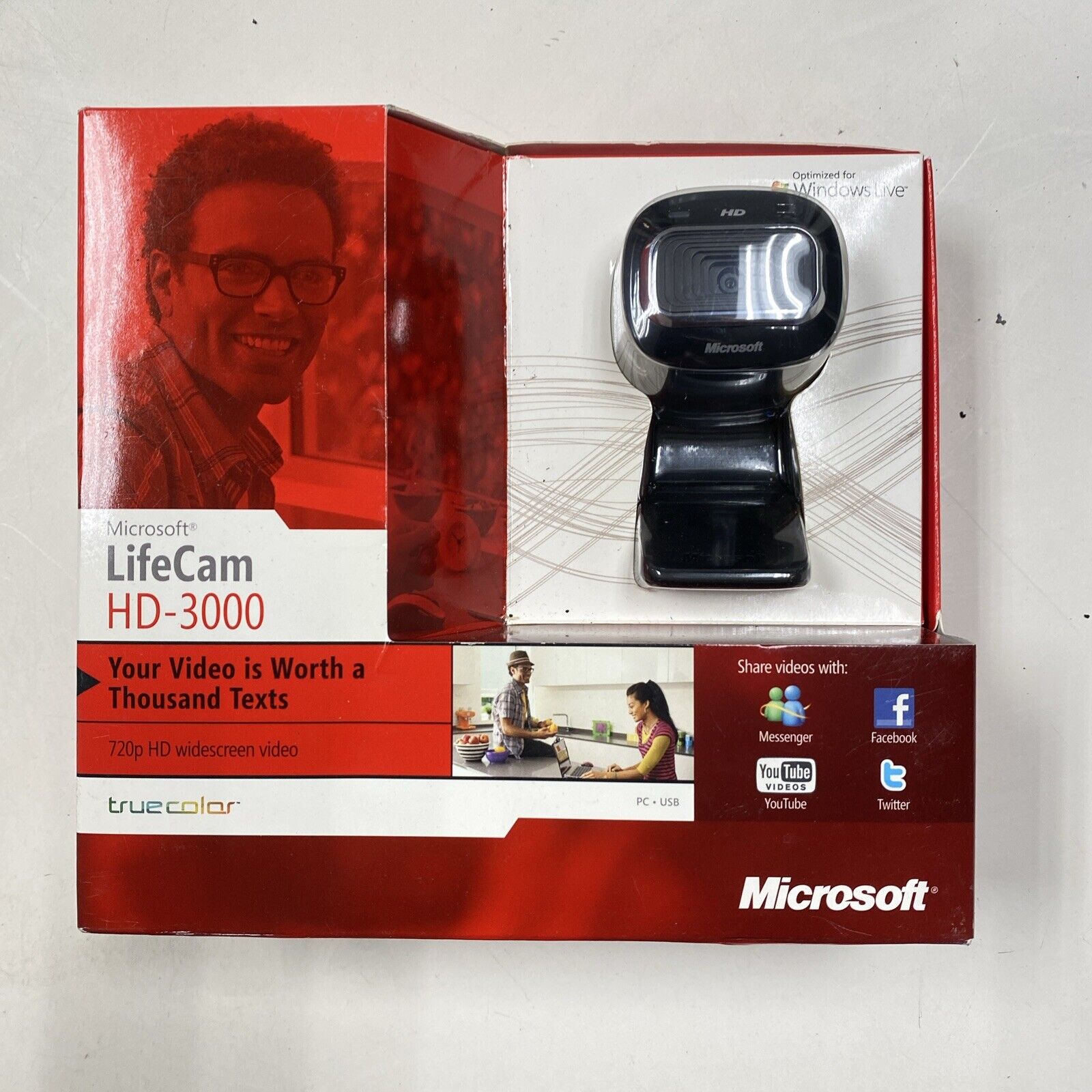 Microsoft LifeCam HD-3000 Web Camera New In Sealed Box 1456