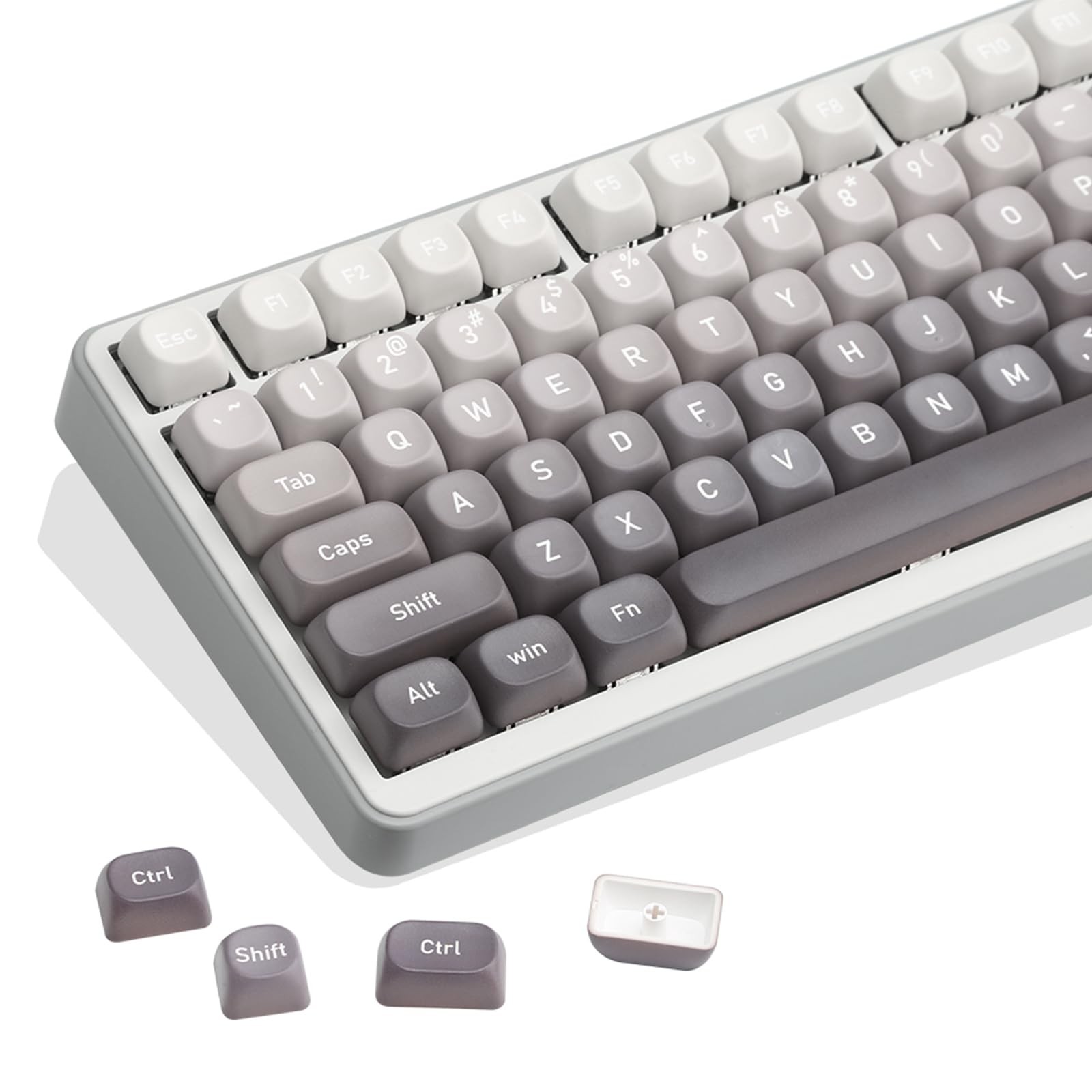 134 Keys MOA PBT Keycaps Set For Cherry Gateron MX Switches Gradient Gray