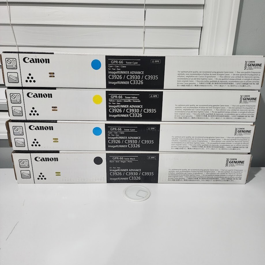 Canon GPR-66 Complete Toner Cartridge Set Yellow Magenta Cyan Black
