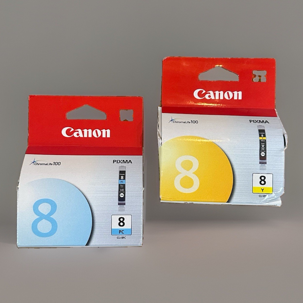 *Set of 2* Canon CLI-8 Ink Cartridges Set Yellow CLI-8Y & Photo Cyan CLI-8PC