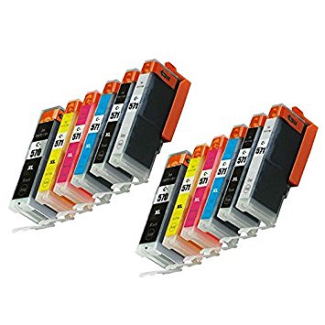 12 Ink Cartridge For Canon Pixma PGI570 CLI-571 MG7750 MG7751 MG7752 MG7753 Grey