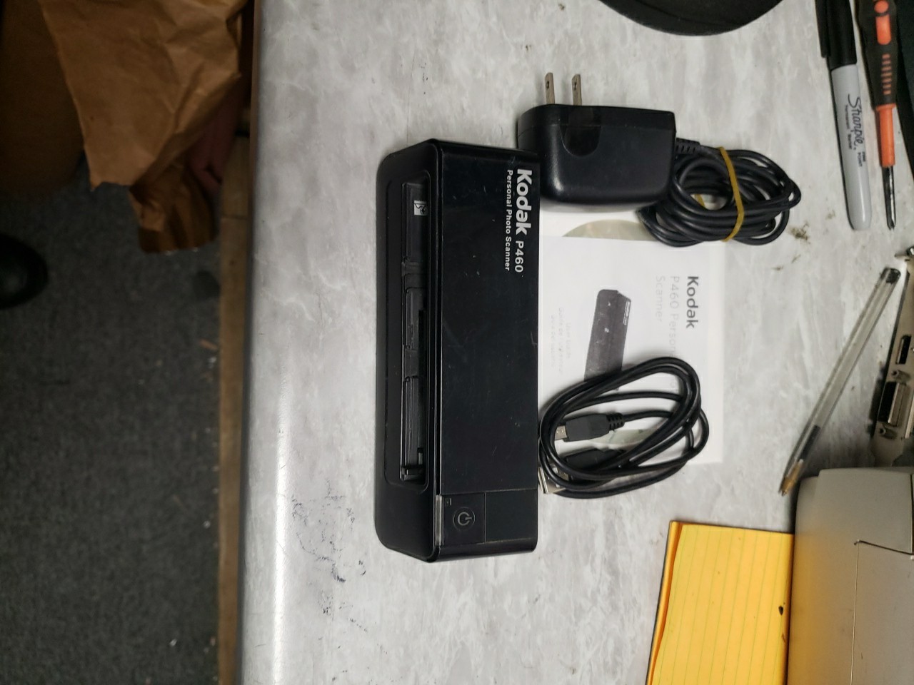 Kodak P461 Personal Photo Scanner Scan & Share & power cord data cord 