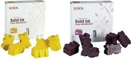 Set 2 Boxes Genuine Xerox Magenta and Yellow Solid Ink 8860 8860MFP Printers