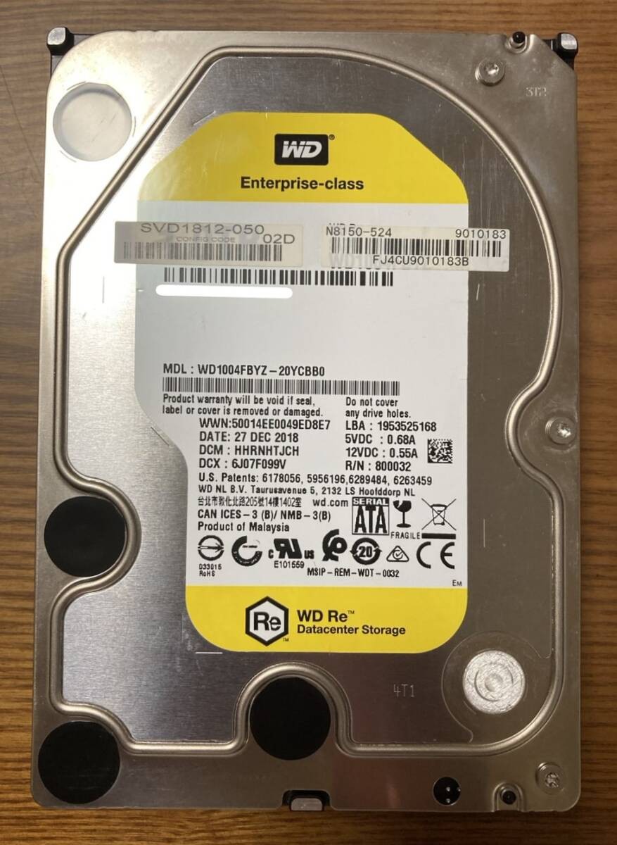 Status Western Digital WD Re series WD1004FBYZ HDD 1TB (High reliability enterpr