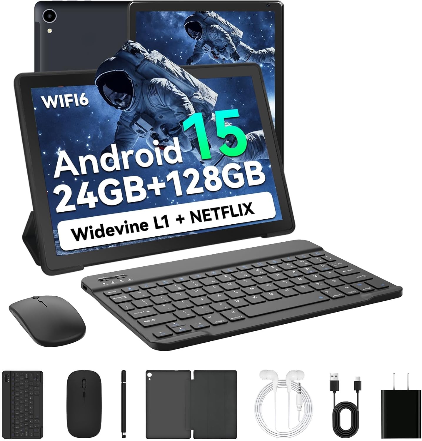 4pcs 10.1 inch Android 15 Tablet 24+128GB IPS Touchscreen Octa-core Processor