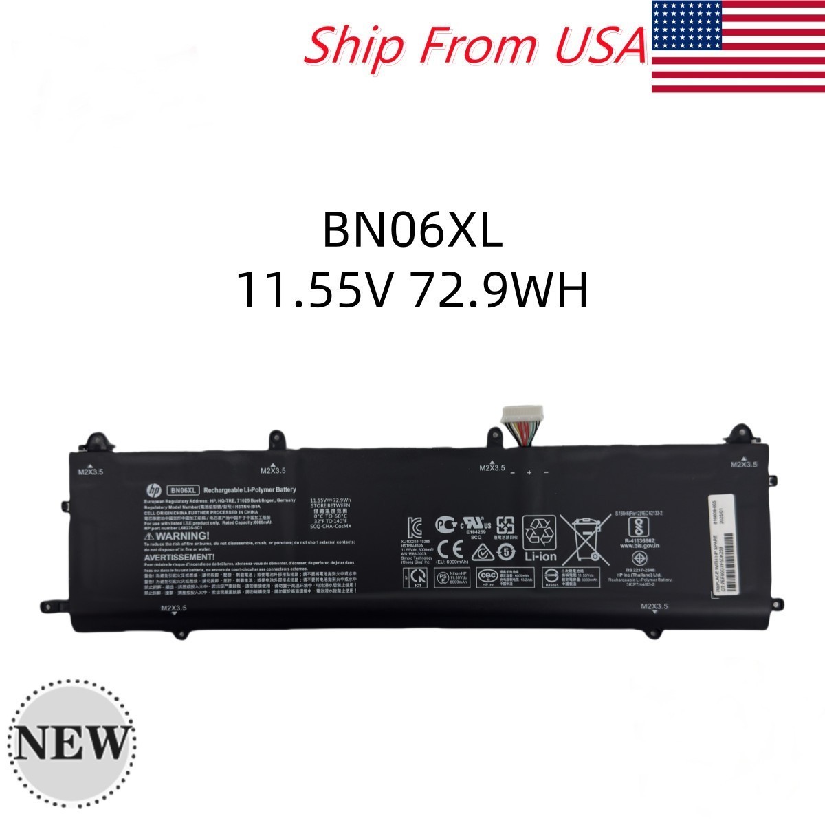NEW Genuine 72.9WH BN06XL Battery For HP Spectre X360 15-EB Series HSTNN-IB9A
