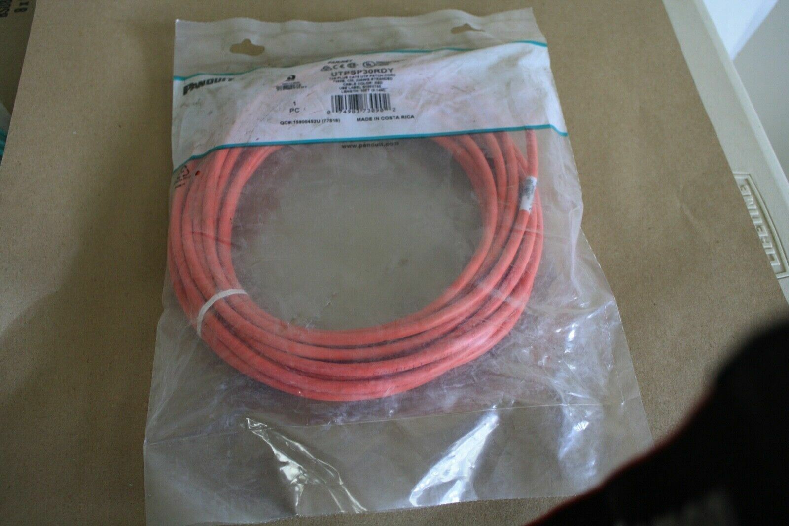 PANDUIT UTPSP30RDY PATCH CORD  30 FT RED