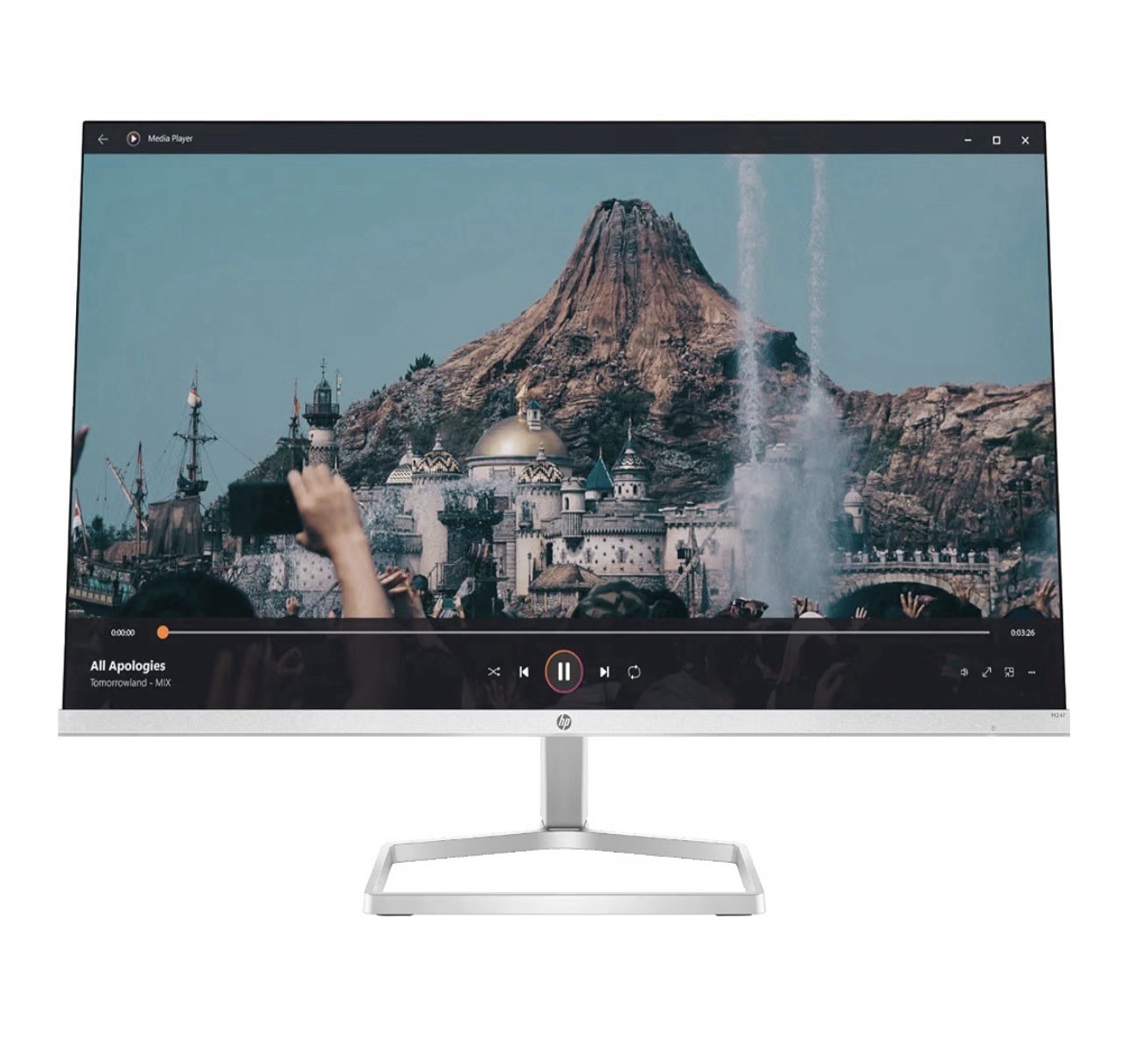 HP M24f 23.8” FHD IPS Monitor 1080p 75Hz HDMI VGA Silver Black Used