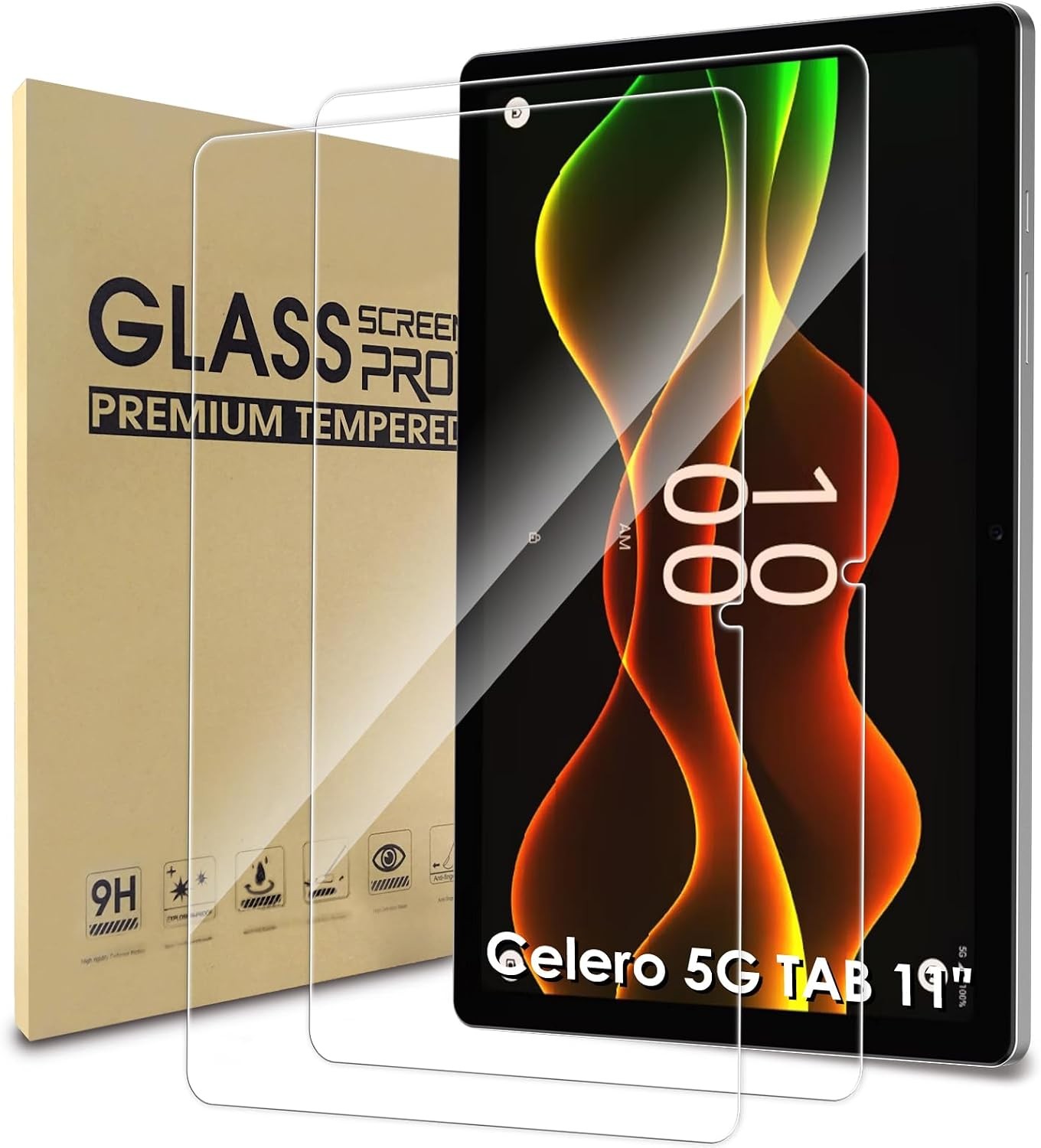 2 Pack Screen Protector for Celero 5G TAB 11", Tempered Glass, Anti Scratch