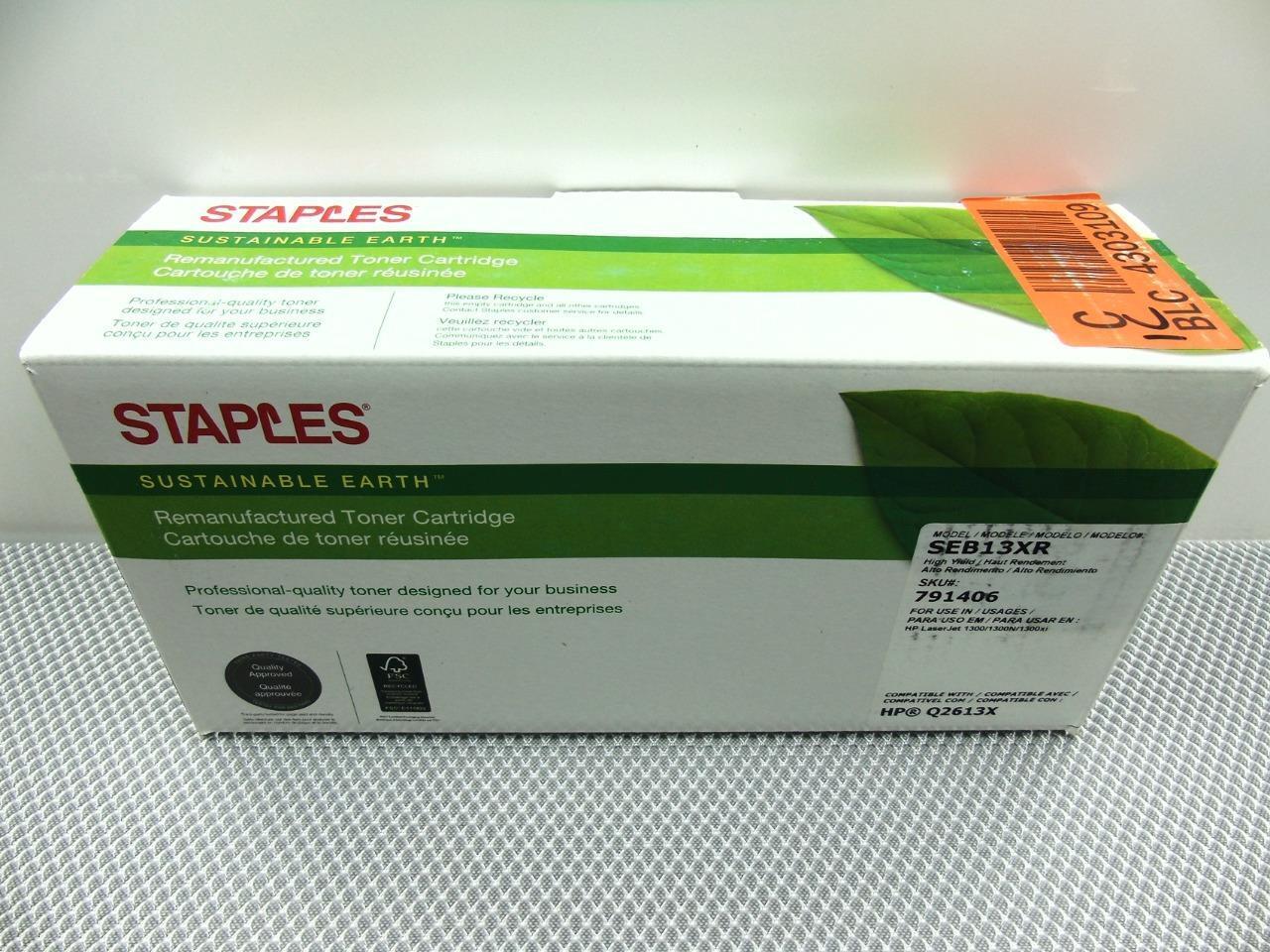 New Sealed Staples Sustainable Earth SEB13XR Toner Black Q2613X 13X 791406