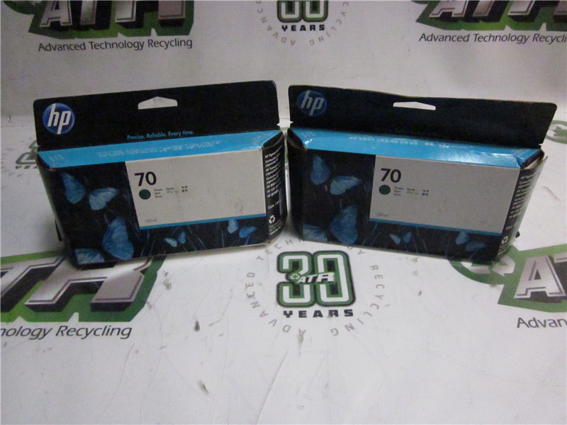 HP C9457A Green Ink Cartridges New in Box Sealed Exp. 2023 Lot of Two
