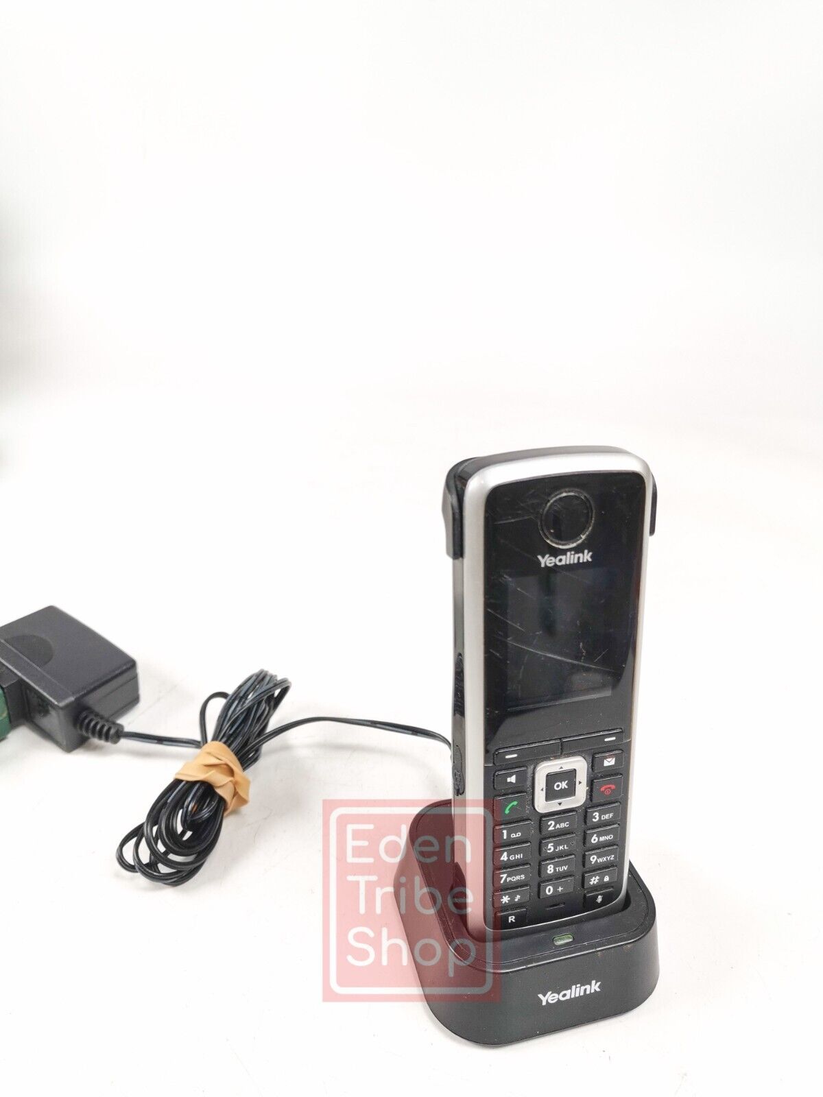 Yealink W52P DECT SIP Cordless Phone Handset Black Charging Dock Power Cord