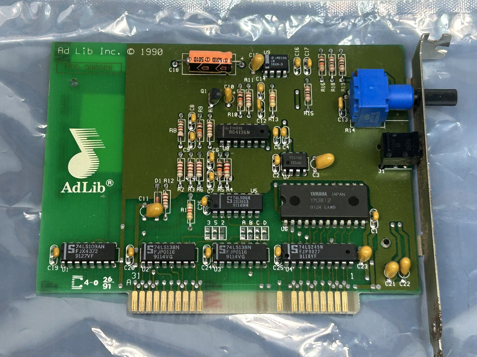 Genuine Vintage 1990 Adlib MOD-900808 ISA Sound Card  -  TESTED WORKING