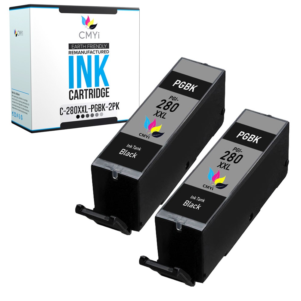 2-PK Compatible CMYi PGI-280XXL Black Ink for Canon PIXMA TR8620 TR8620a TR8622