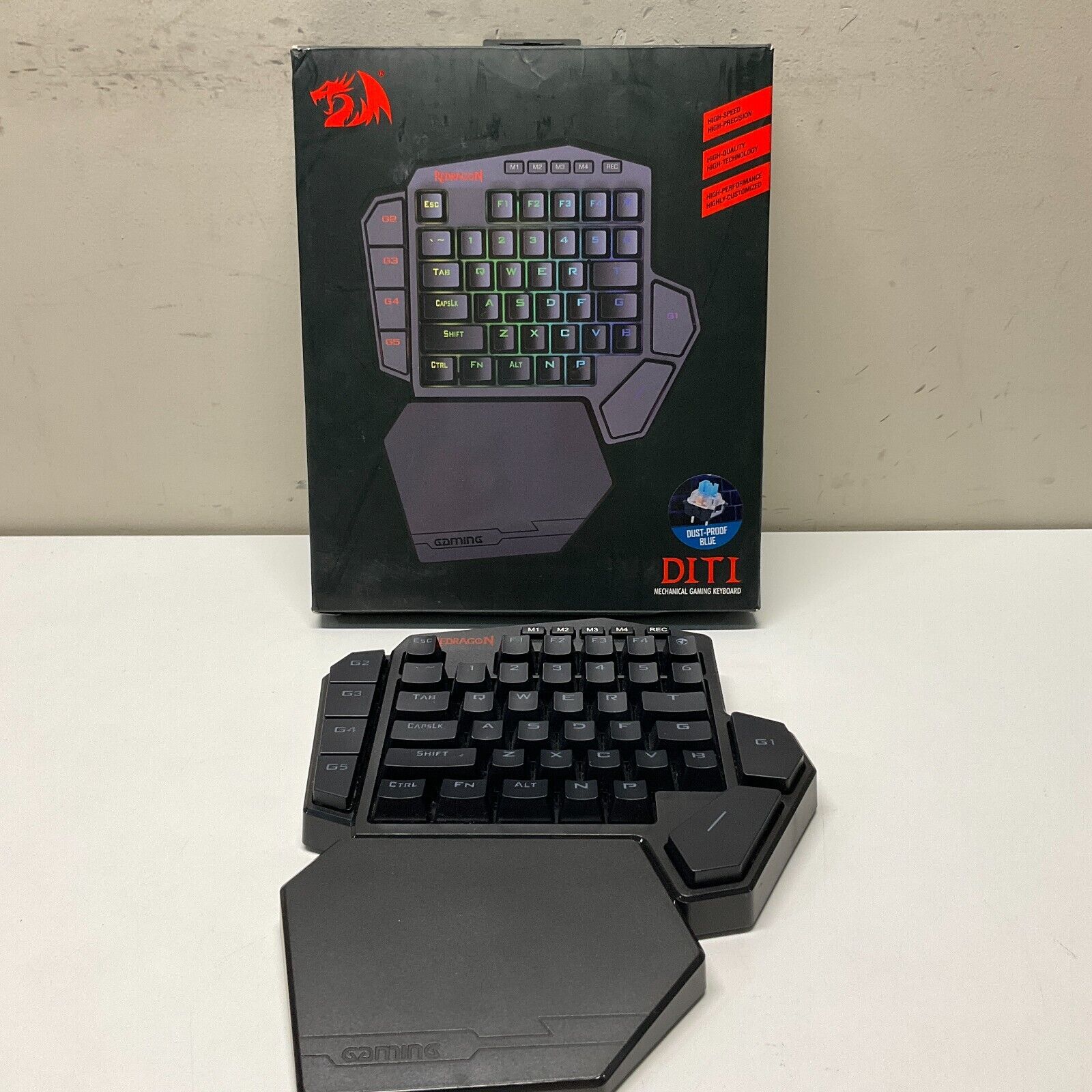 REDRAGON K585 RGB DITI One-Handed RGB Mechanical Gaming Keyboard Great Condition