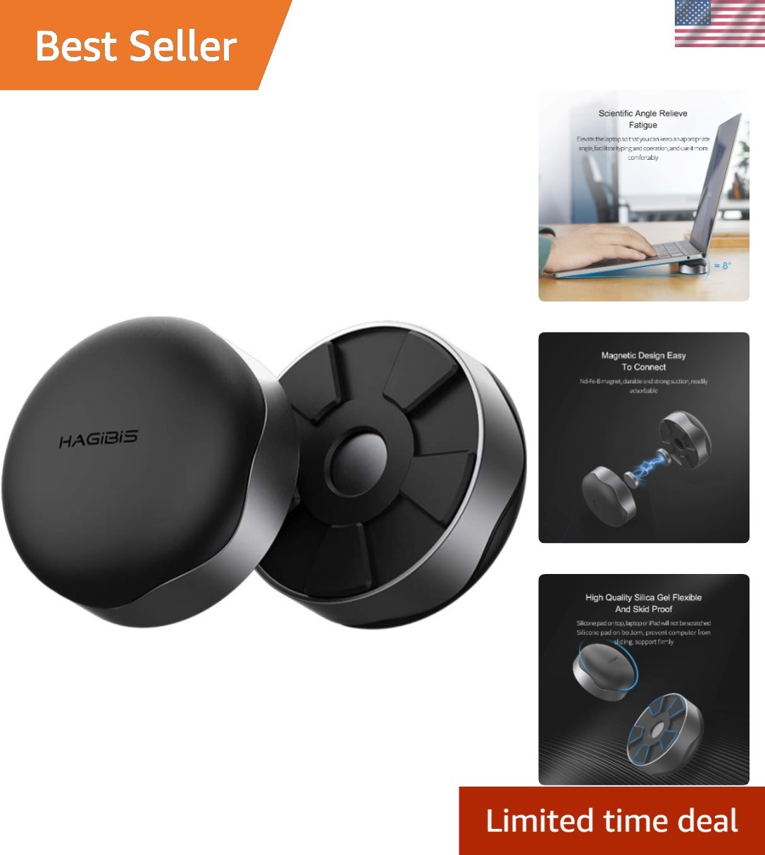 Compact Ergonomic Laptop Stand with Magnetic Design - Ideal for MacBook & More